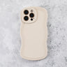 Ivory White Wavy iPhone 16 Pro Max Case – Matte & Shockproof