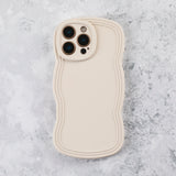 Ivory White Wavy iPhone 17 Pro Max Case  Matte & Shockproof