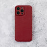Mulberry Red Lychee Vegan Leather iPhone 16 Pro Case