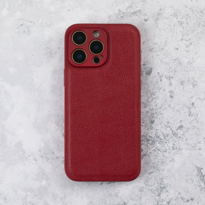 Mulberry Red Vegan Leather iPhone 17  Case