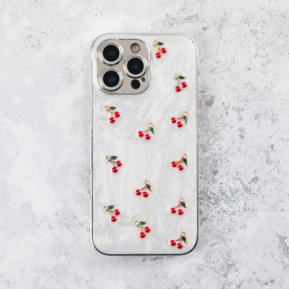 Cherry Luxe Pearl iPhone 17 Pro Case