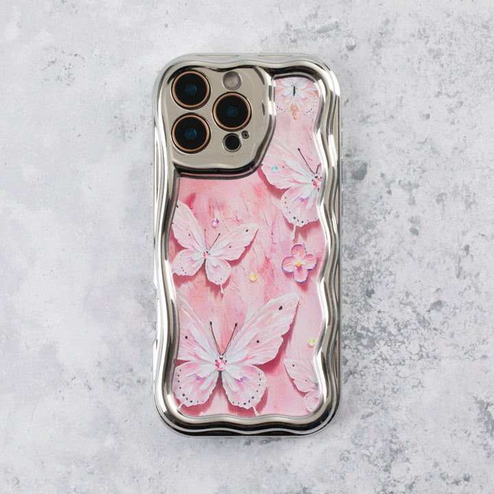 Electroplate Pink Butterfly iPhone 17 Pro Case