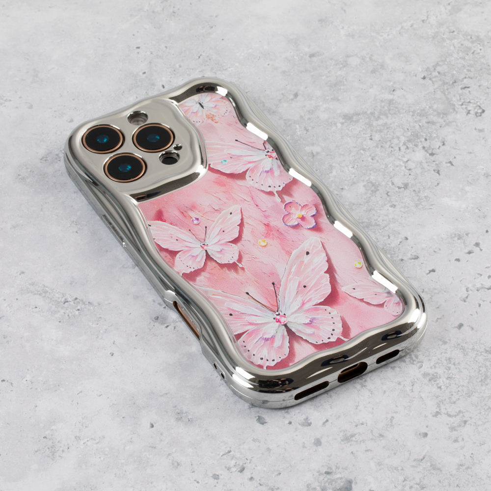 Electroplate Pink Butterfly iPhone 17 Pro Case