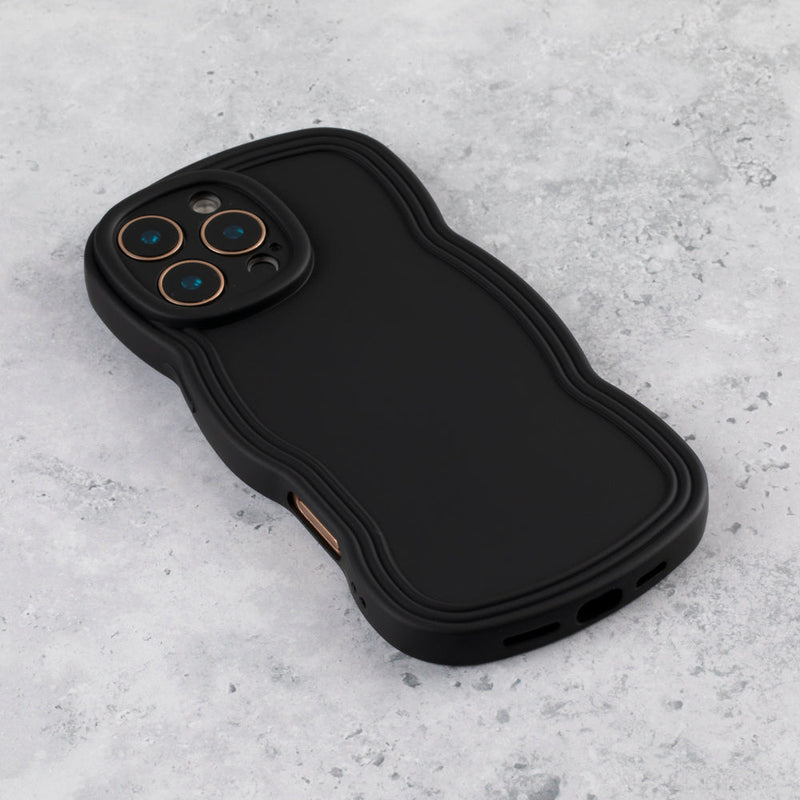 Jet Black Wavy iPhone 17 Case  Matte & Shockproof