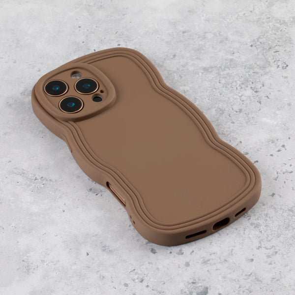 Mocha Wavy iPhone 17 Pro Max Case  Matte & Shockproof - alternate view