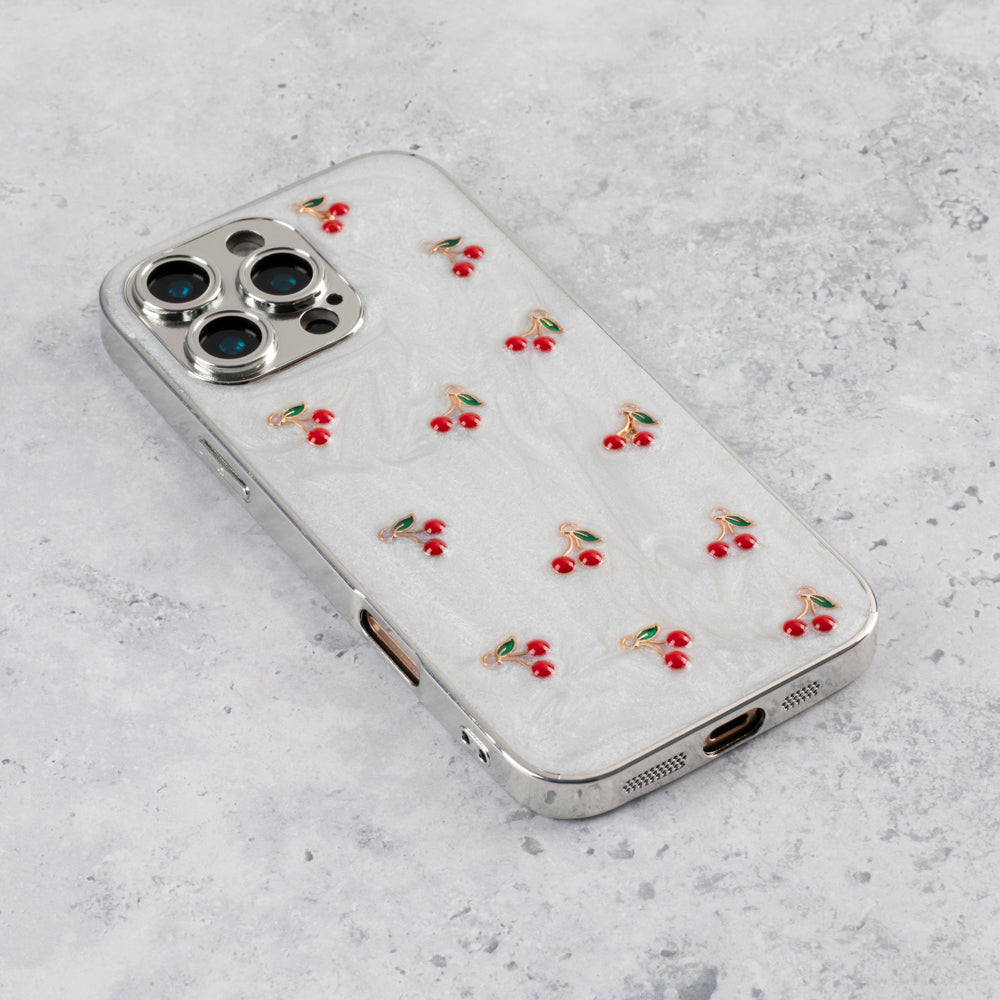 Cherry Luxe Pearl iPhone 16 Pro Case