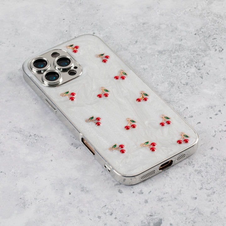 Cherry Luxe Pearl iPhone 16 Pro Case