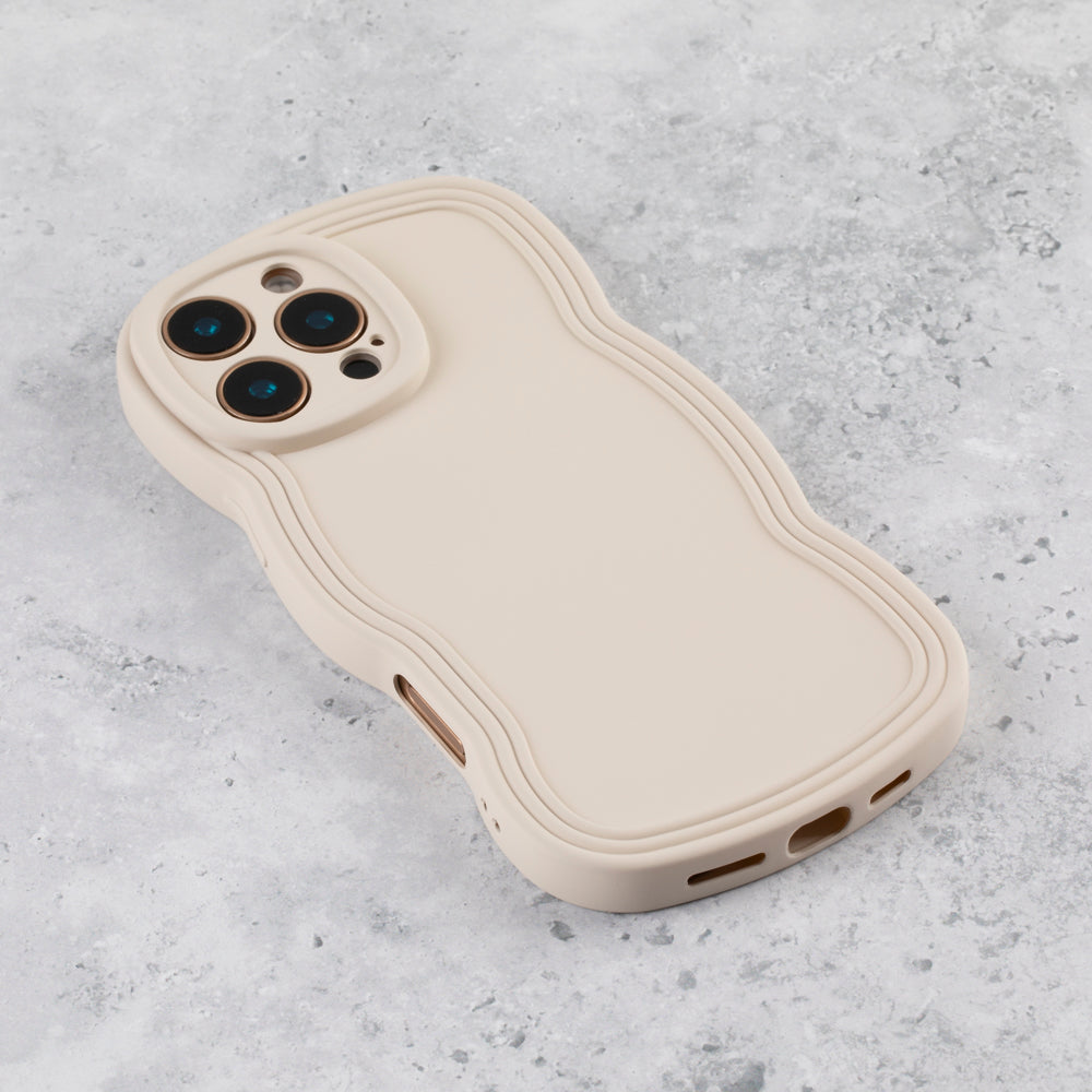 Ivory White Wavy iPhone 17 Pro Case  Matte & Shockproof