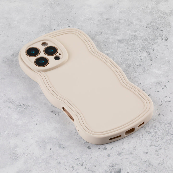 Ivory White Wavy iPhone 17 Pro Case  Matte & Shockproof