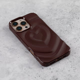 Burgundy Ripple Heart iPhone 17 Pro Max Case