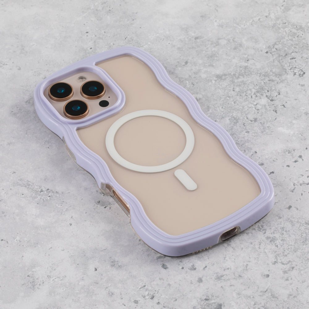 Lilac & Clear Wavy Edge MagSafe iPhone 16 Pro Case