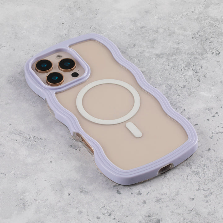 Lilac & Clear Wavy Edge MagSafe iPhone 16 Pro Case
