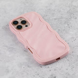 Blush Pink Wavy iPhone 17 Case Glossy & Shockproof