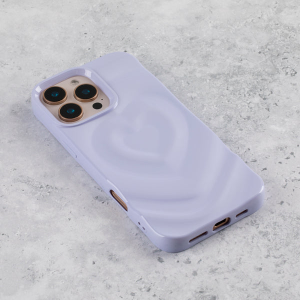 Lilac Ripple Heart iPhone 15 Pro Case