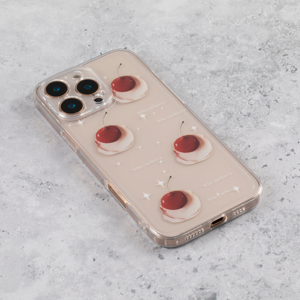 Falling Cherry Clear iPhone 17 Air Case