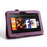 Caseflex Kindle Fire HD Textured Leather-Effect Stand Case - Purple