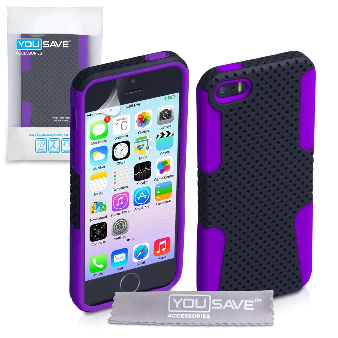 iPhone 5 Mesh Combo - Purple / Black - Mobile Madhouse