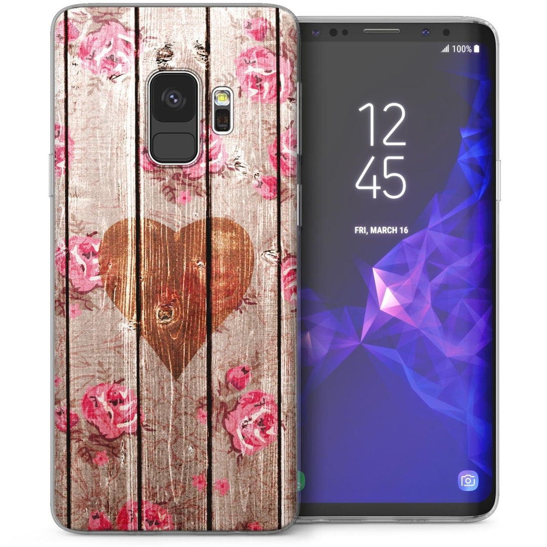 Samsung Galaxy S9 Vintage Heart TPU Gel Case - Pink - Mobile Madhouse