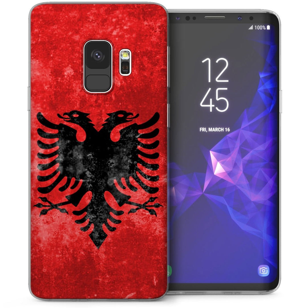 Samsung Galaxy S9 Retro Albania Flag TPU Gel Case - Red - Mobile Madhouse