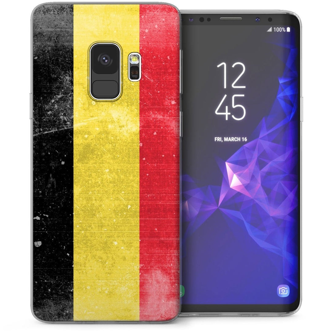 Samsung Galaxy S9 Retro Belgium Flag TPU Gel Case - Yellow - Mobile Madhouse