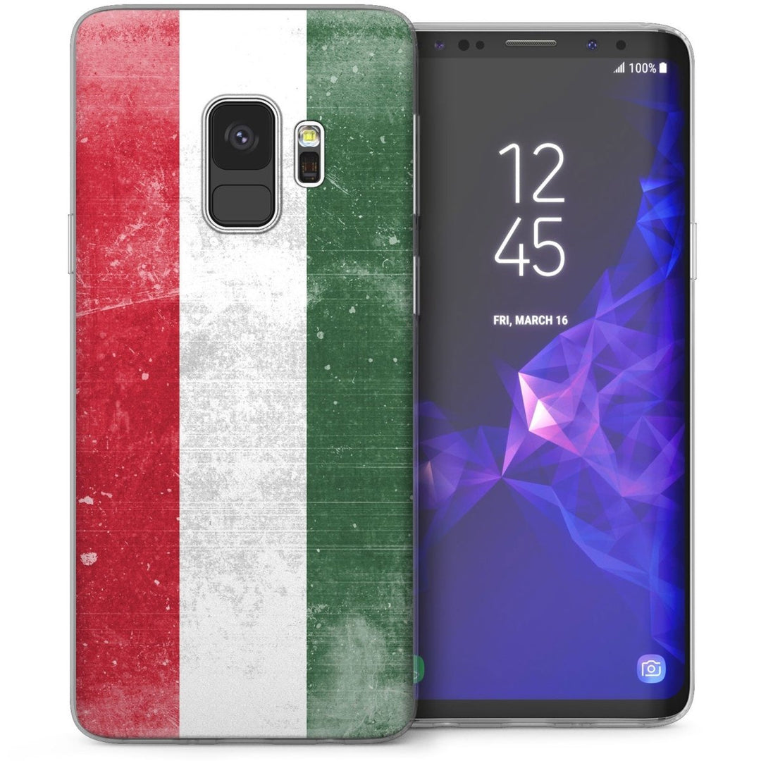 Samsung Galaxy S9 Retro Hungary Flag TPU Gel Case - Green - Mobile Madhouse