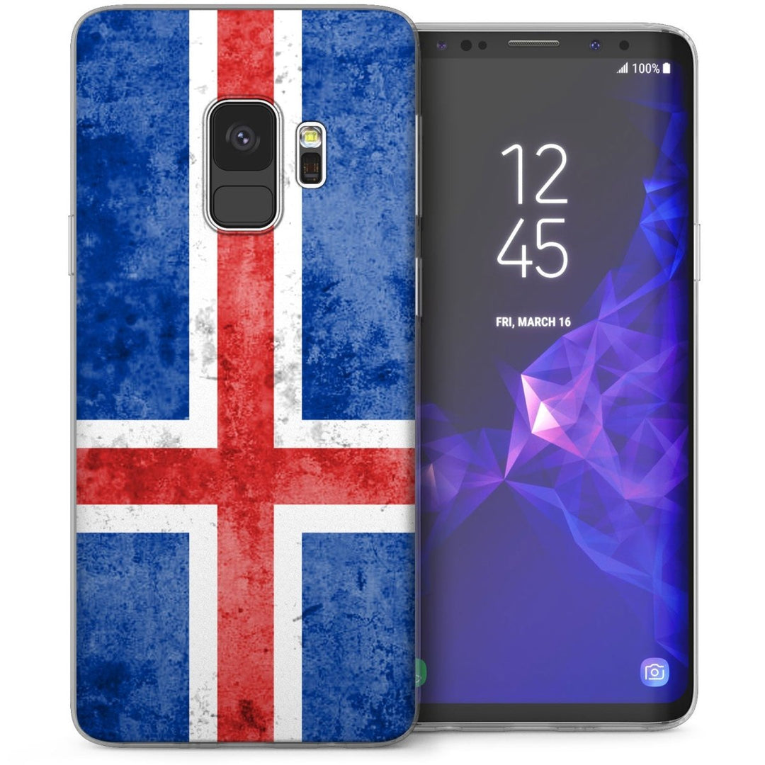 Samsung Galaxy S9 Retro Iceland Flag TPU Gel Case - Blue - Mobile Madhouse