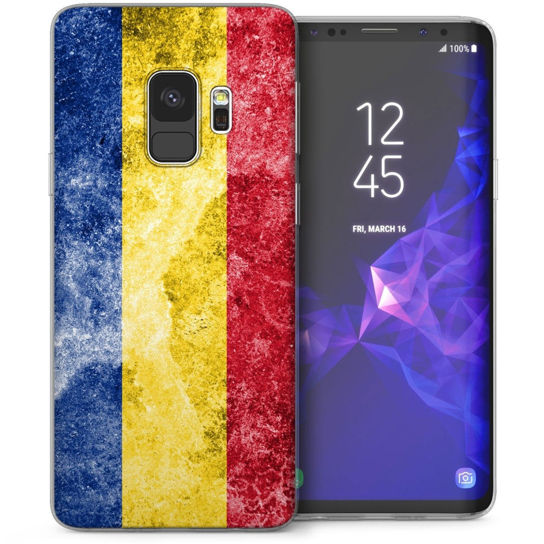 Samsung Galaxy S9 Retro Romania Flag TPU Gel Case - Yellow - Mobile Madhouse