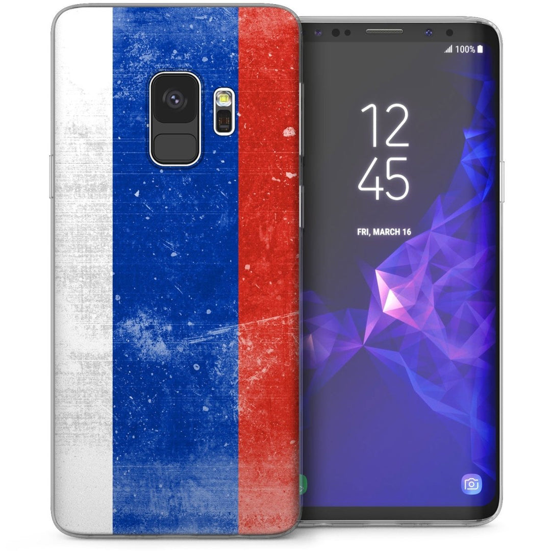 Samsung Galaxy S9 Retro Russia Flag TPU Gel Case - Blue - Mobile Madhouse