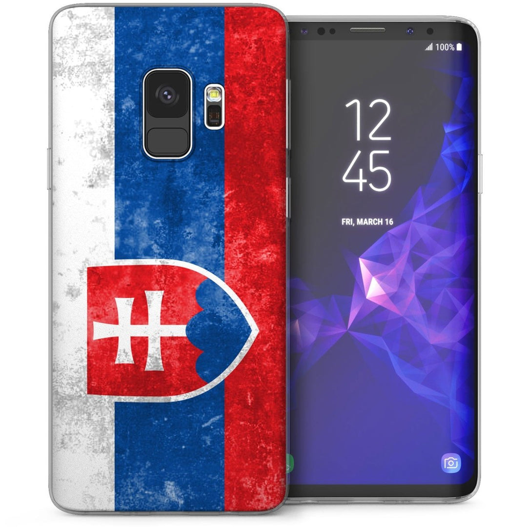 Samsung Galaxy S9 Retro Slovakia Flag TPU Gel Case - Blue - Mobile Madhouse