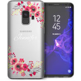 Samsung Galaxy S9 Floral Personalised TPU Gel Case - Clear - Mobile Madhouse