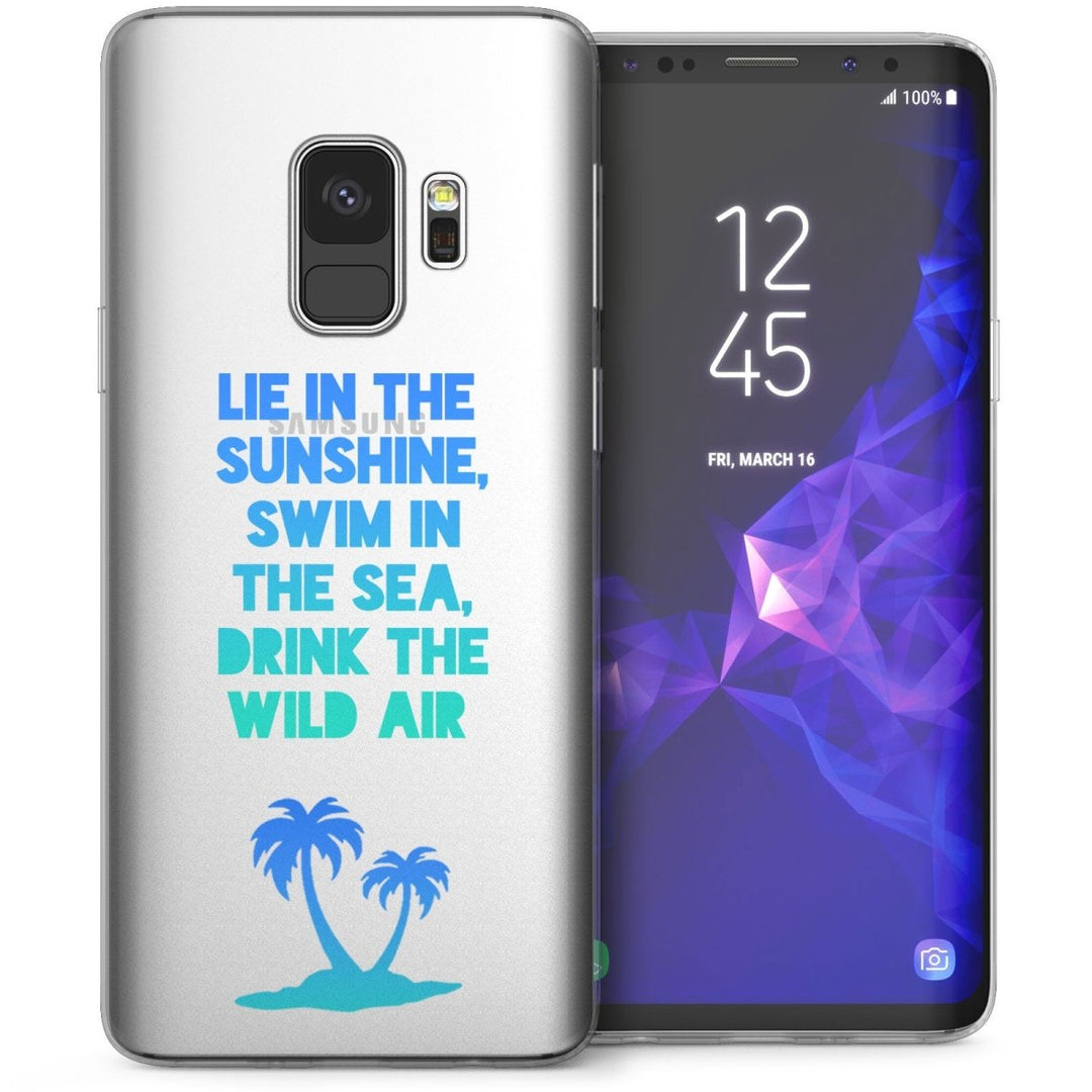 Samsung Galaxy S9 Lie In The Sunshine Quote TPU Gel Case - Blue - Mobile Madhouse