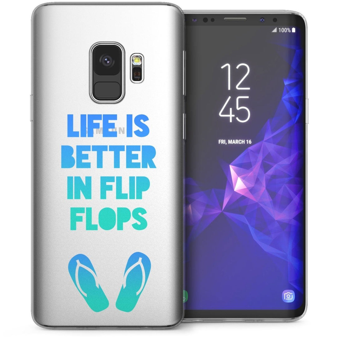 Samsung Galaxy S9 Flip Flops Funny Quote TPU Gel Case - Blue - Mobile Madhouse