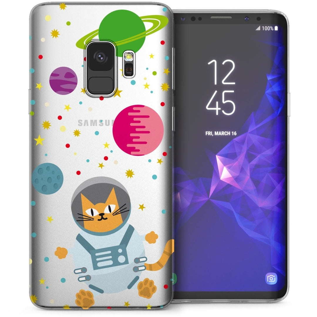 Samsung Galaxy S9 Astronaut Cat in Space TPU Gel Case - White - Mobile Madhouse