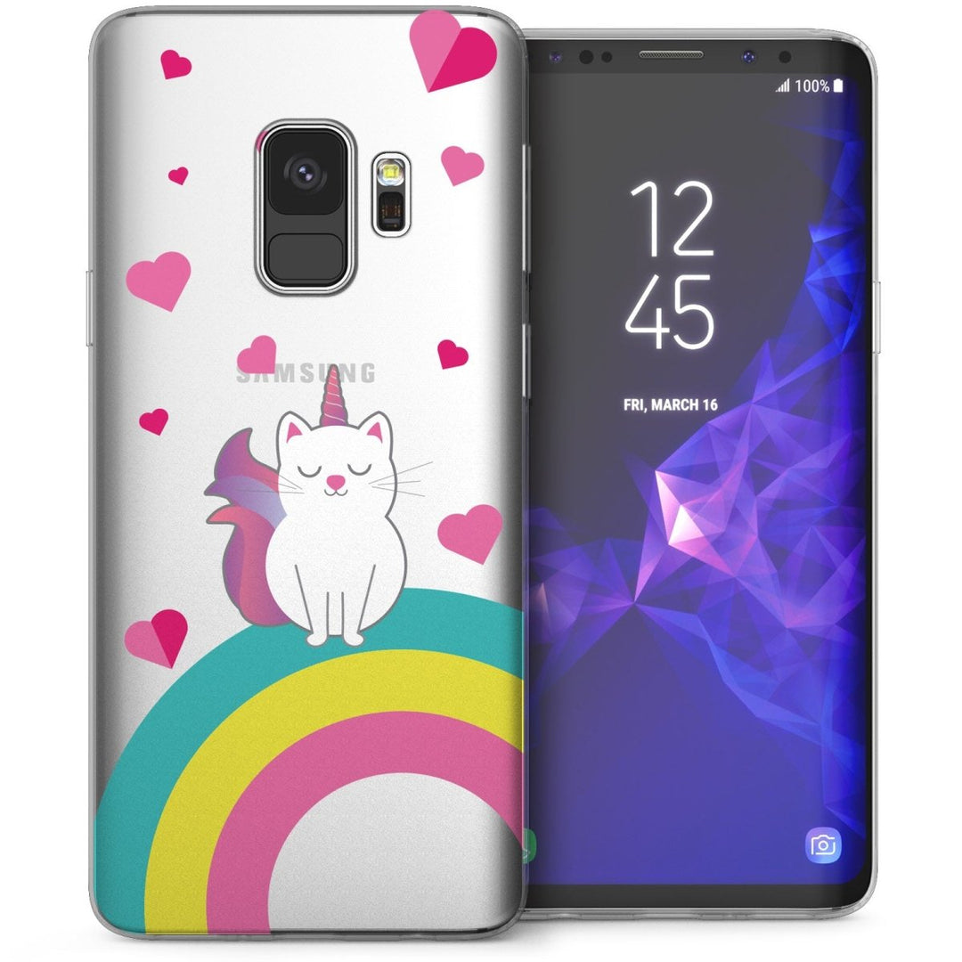 Samsung Galaxy S9 Rainbow Cat TPU Gel Case - White - Mobile Madhouse
