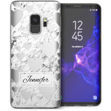 Samsung Galaxy S9 Marble Hearts Personalised TPU Gel Case - White - Mobile Madhouse