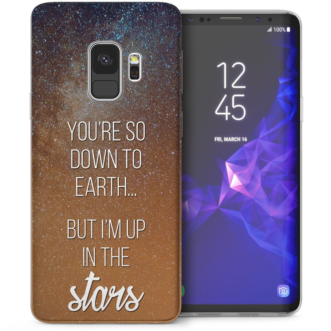 Samsung Galaxy S9 Down To Earth Stars Quote TPU Gel Case - Brown - Mobile Madhouse