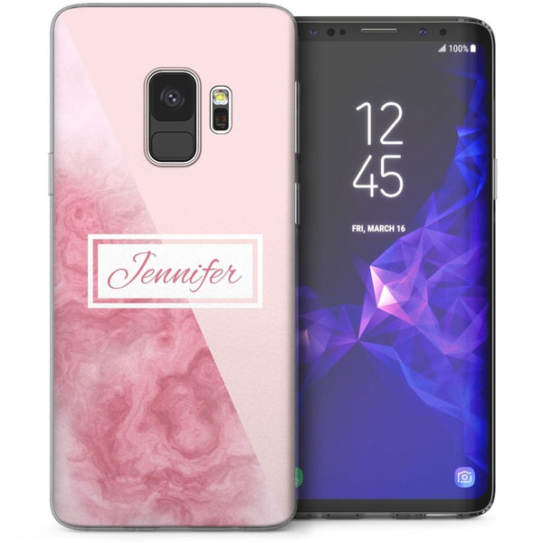 Samsung Galaxy S9 Cloudy Personalised TPU Gel Case - Pink - Mobile Madhouse
