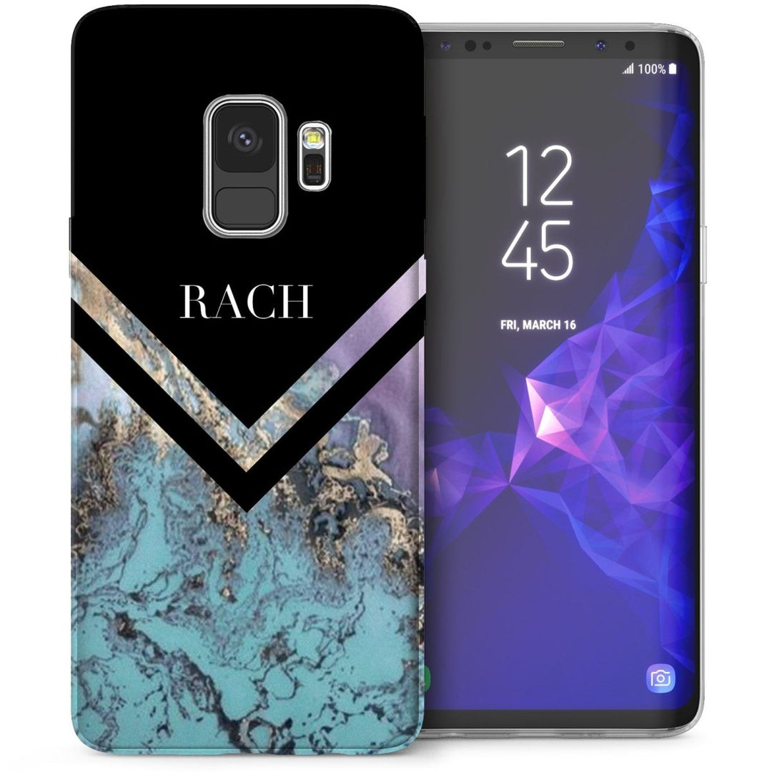 Samsung Galaxy S9 Marble Arrow Personalised TPU Gel Case - Black - Mobile Madhouse