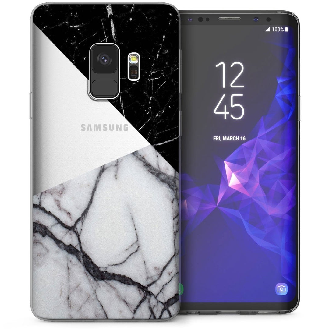 Samsung Galaxy S9 Marble Herringbone TPU Gel Case - White - Mobile Madhouse