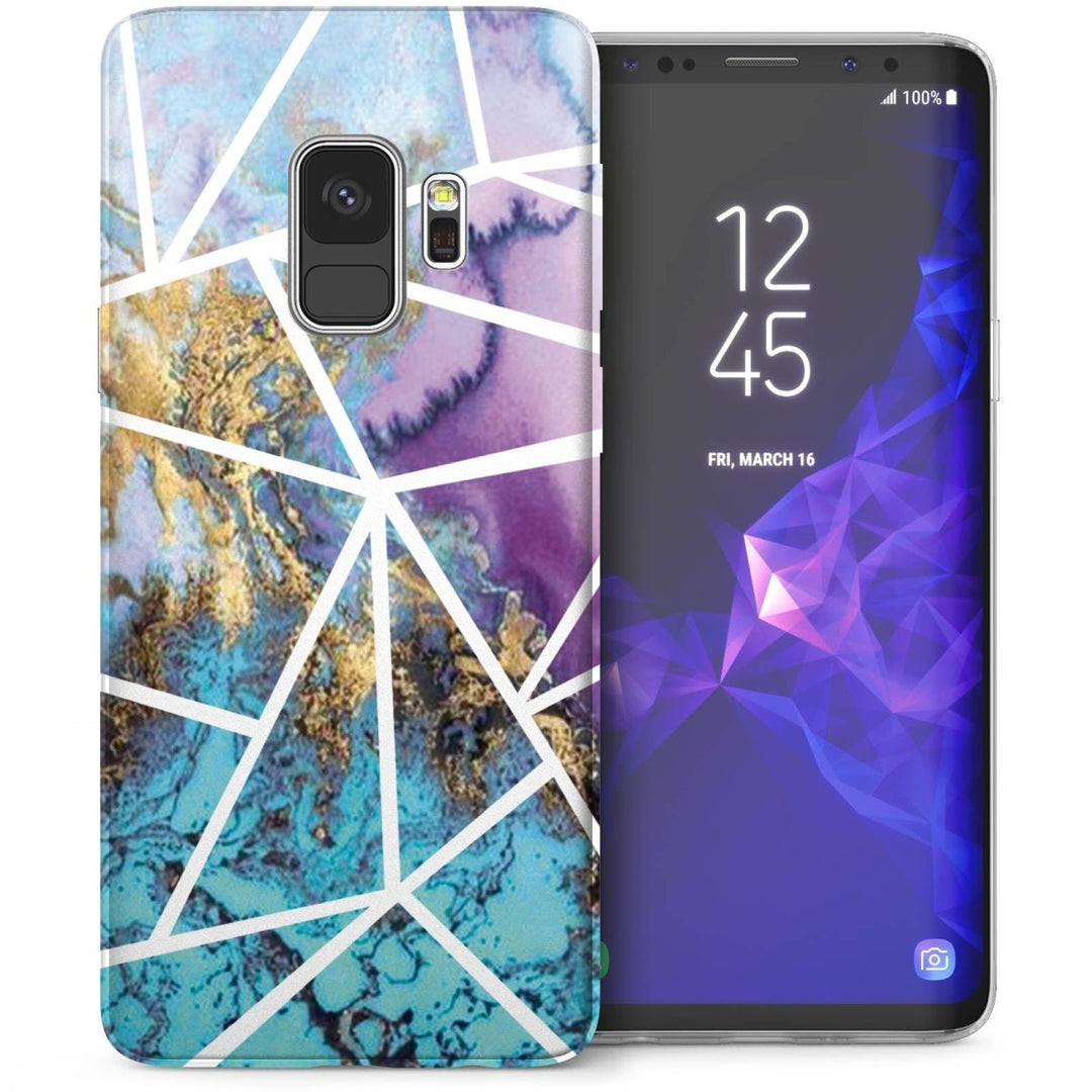 Samsung Galaxy S9 Marble Mosaic TPU Gel Case - Blue - Mobile Madhouse
