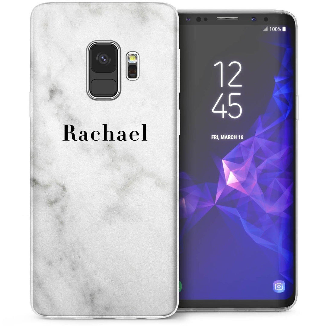 Samsung Galaxy S9 Marble Melt Personalised TPU Gel Case - White - Mobile Madhouse