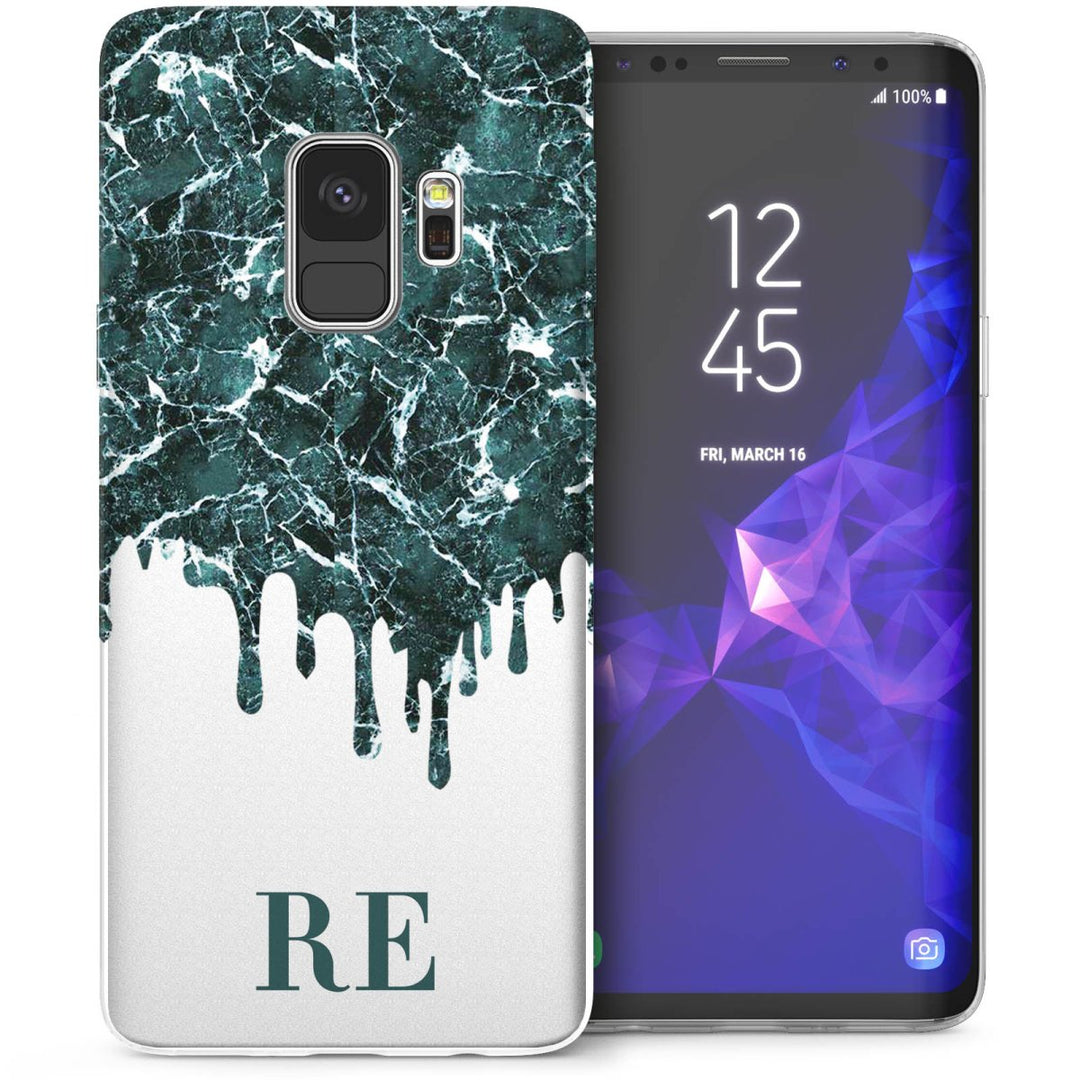 Samsung Galaxy S9 Marble Melt Personalised TPU Gel Case - Green - Mobile Madhouse