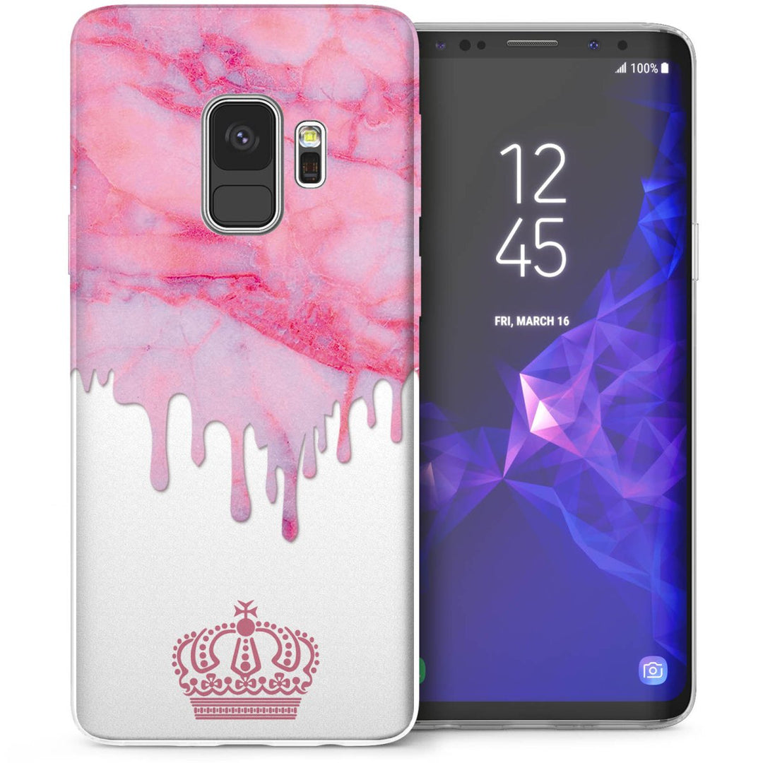 Samsung Galaxy S9 Marble Melt Crown TPU Gel Case - Pink - Mobile Madhouse