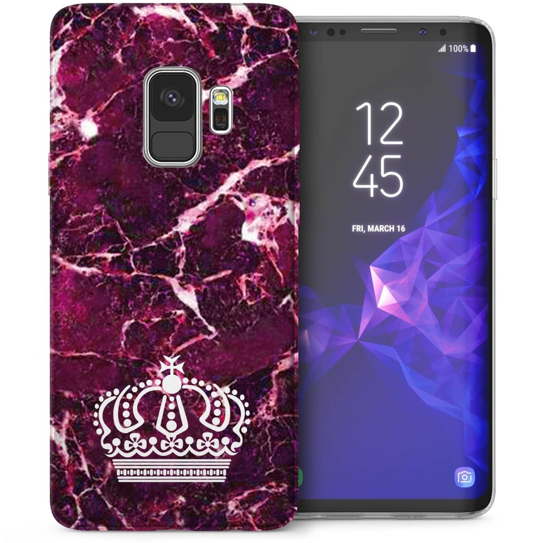 Samsung Galaxy S9 Marble Crown TPU Gel Case - Purple - Mobile Madhouse
