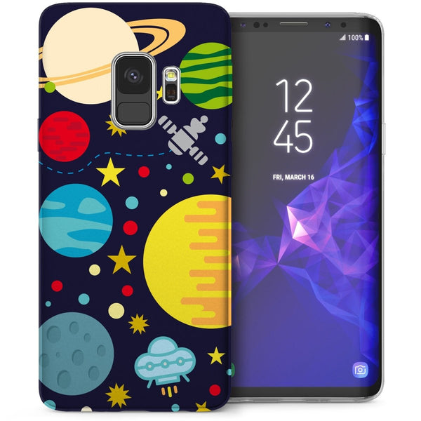 Samsung Galaxy S9 Cartoon Planets TPU Gel Case - Blue - Mobile Madhouse