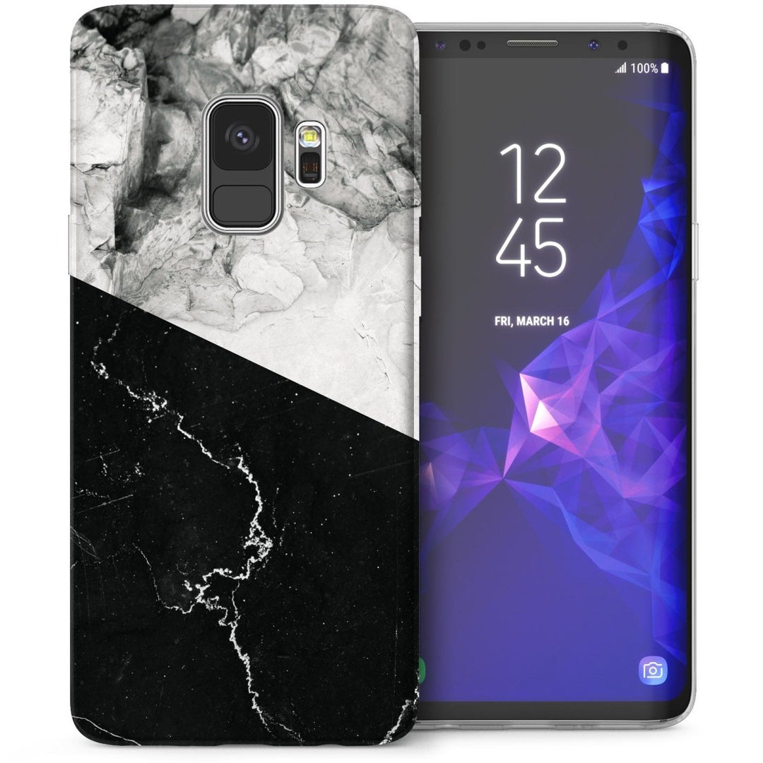 Samsung Galaxy S9 Two Tone Marble TPU Gel Case - Black - Mobile Madhouse