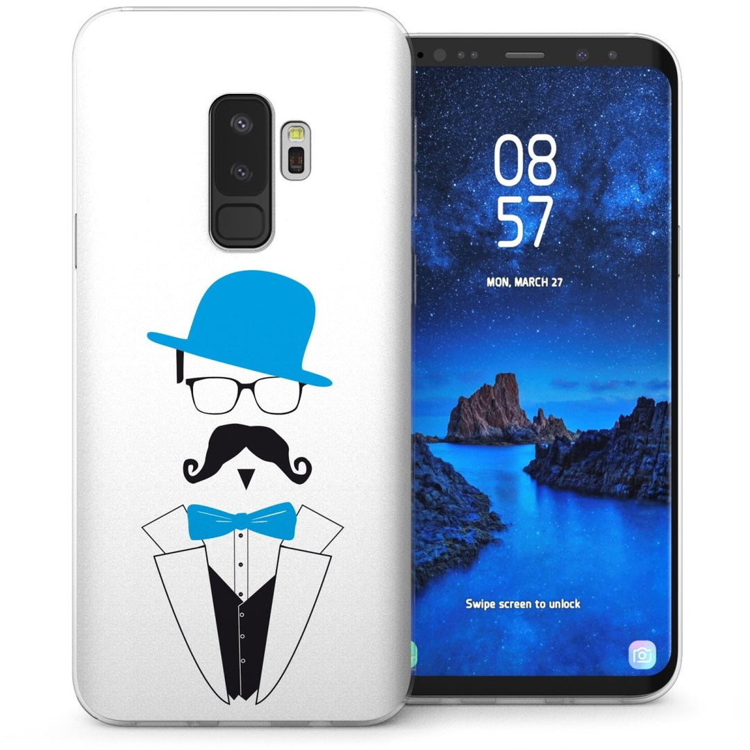 Samsung Galaxy S9 Plus Mr. Moustache TPU Gel Case - Blue - Mobile Madhouse