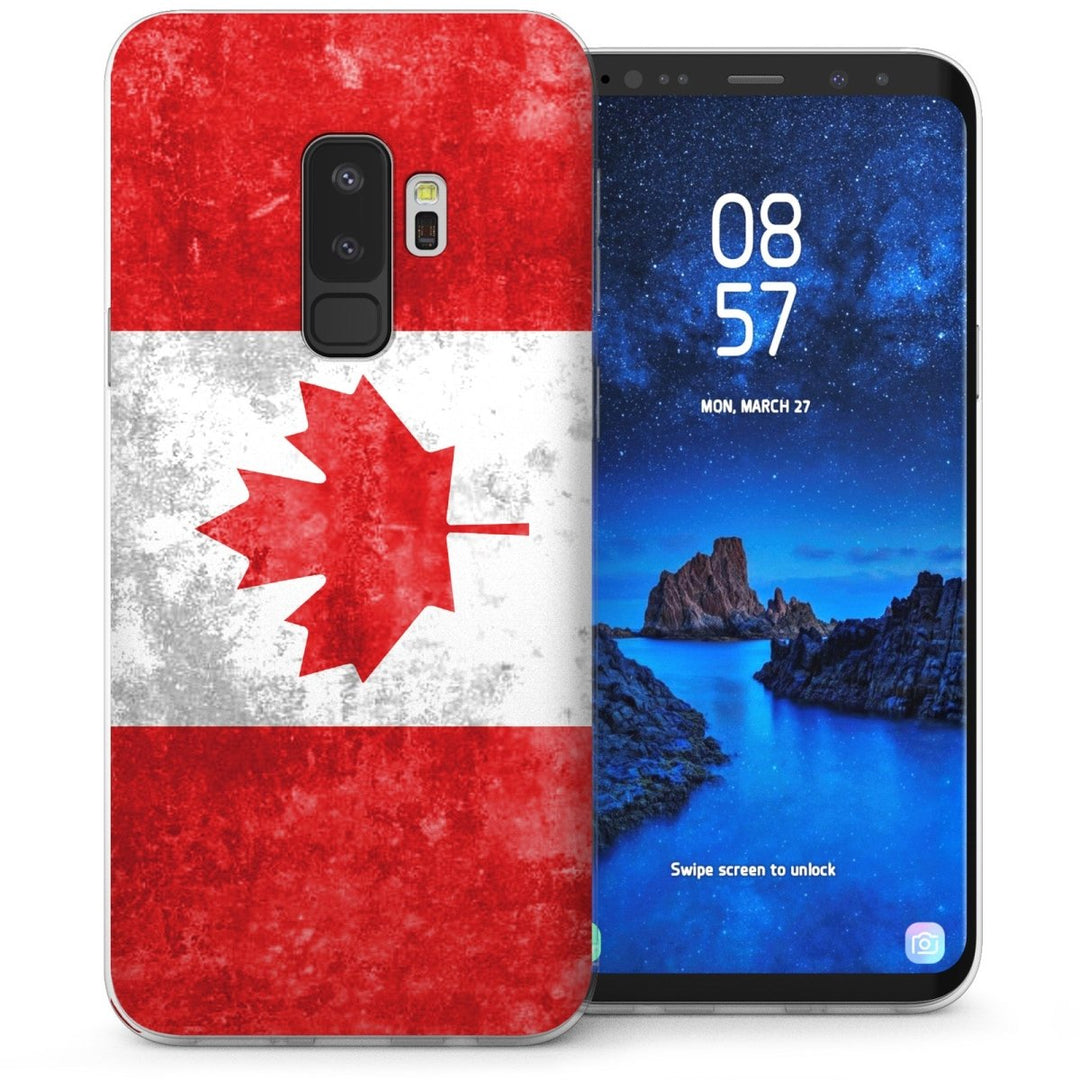 Samsung Galaxy S9 Plus Retro Canada Flag TPU Gel Case - Red - Mobile Madhouse