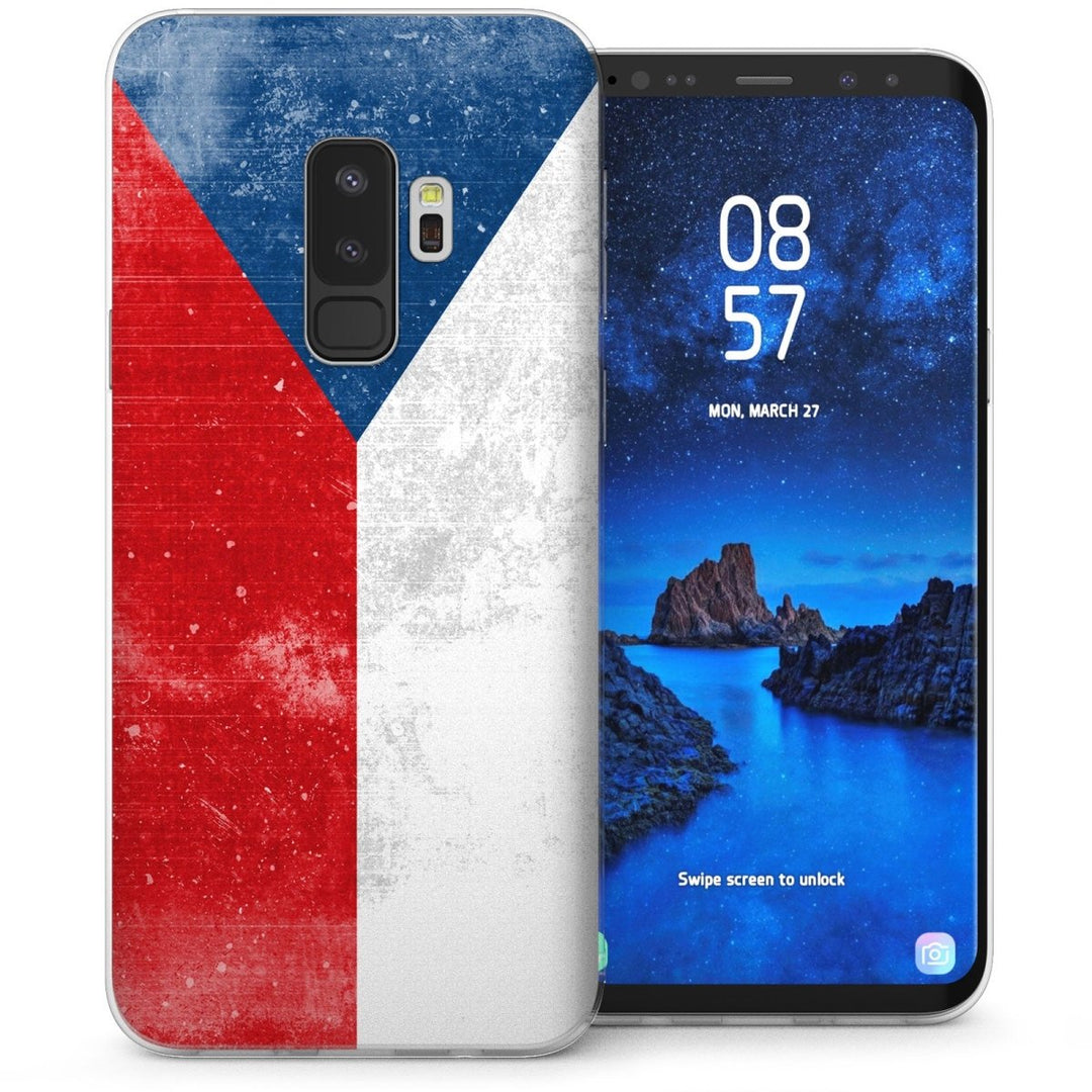Samsung Galaxy S9 Plus Retro Czech Flag TPU Gel Case - Red - Mobile Madhouse