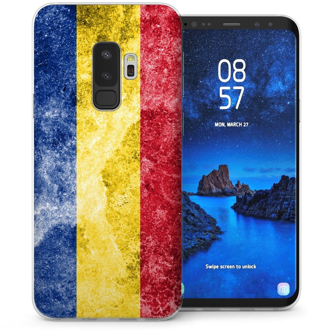 Samsung Galaxy S9 Plus Retro Romania Flag TPU Gel Case - Yellow - Mobile Madhouse